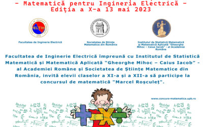 Concursul Marcel Roșculeț  – Matematică pentru Ingineria Electrică  Ediția a X-a